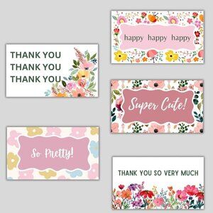 Thank You Cards: 50 Count / 5 Designs
